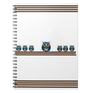 Ljuset Cute Blue Uggla Anteckningsbok