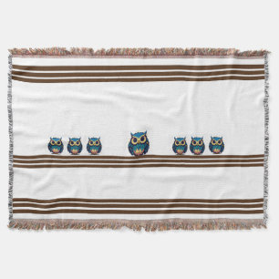 Ljuset Cute Blue Uggla Filt