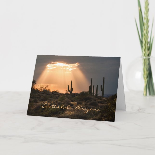 Ljuset i öknen Scottsdale, Arizona Helgkort (Framsida)
