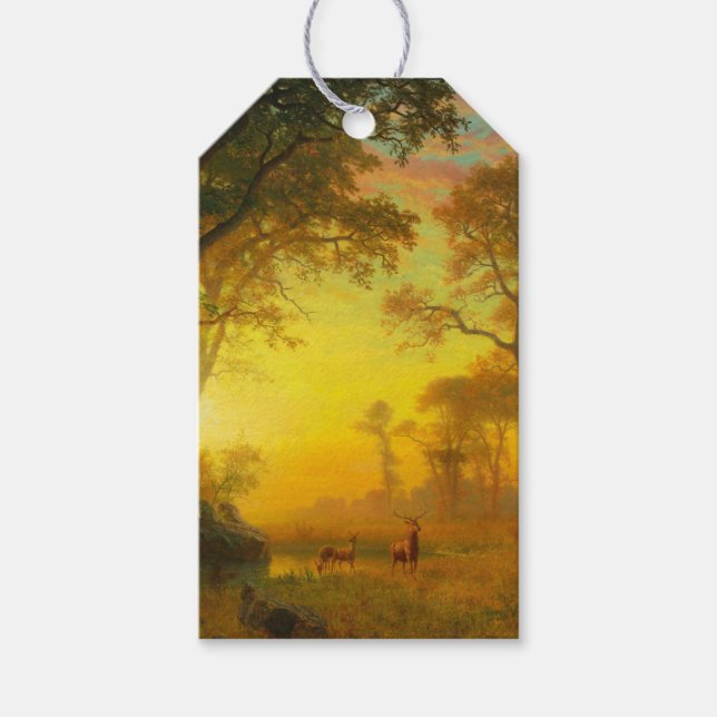 Ljuset i skogen (av Albert Bierstadt) Presentetikett (Framsidan)