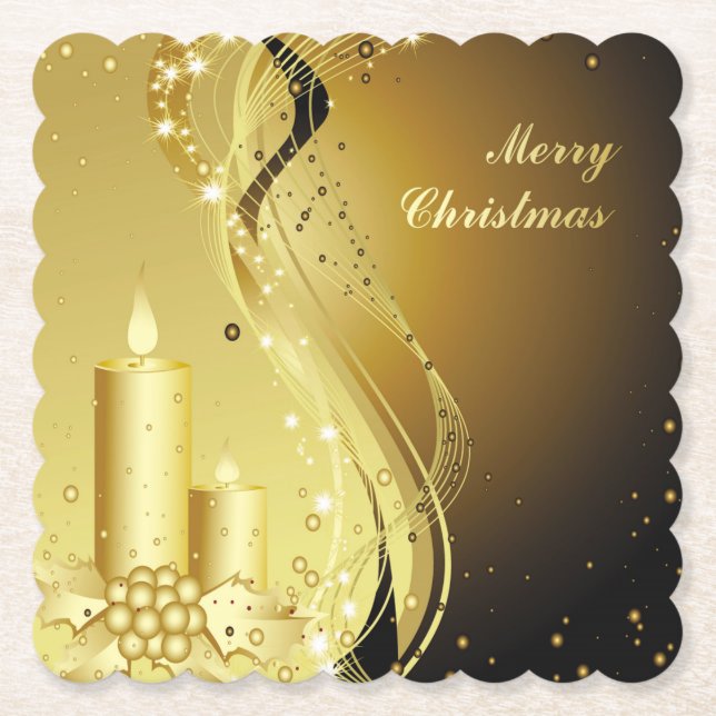 Ljuset jul Holly på brungande bakgrund Underlägg Papper (Framsida)