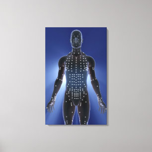 Ljuset karta i akupunktur canvastryck