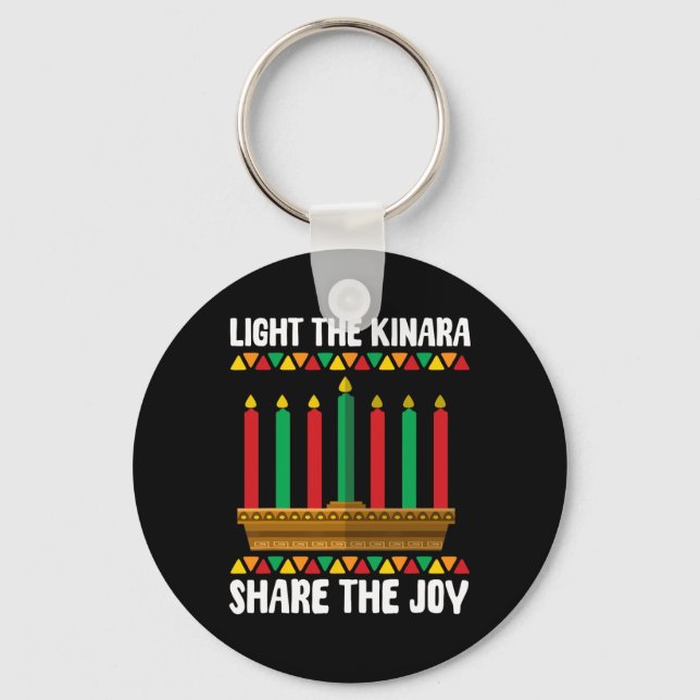 Ljuset Kinara  Joy Kwanzaa ljusspärr Nyckelring (Framsida)