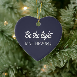 Ljuset Mathew 5:14 Bibelverse Julgransprydnad Keramik