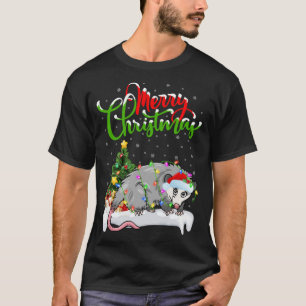 Ljuset Opossum Animal Lover Julafton Lighting Opos T Shirt
