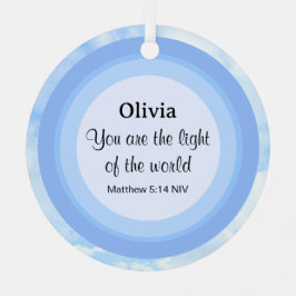 Ljuset på den Baby blue bibeln vid Namn Julgransdekoration