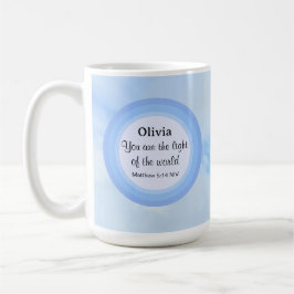 Ljuset på den Baby blue bibeln vid Namn Kaffemugg