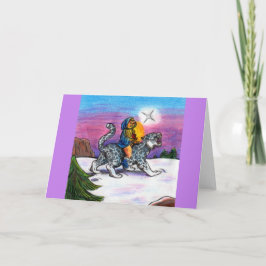 Ljuset på den hoppfulla julfantasinpennan kort