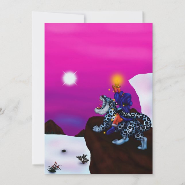 Ljuset på Hopp Julfantasi-målning konst Inbjudningar (Framsida)