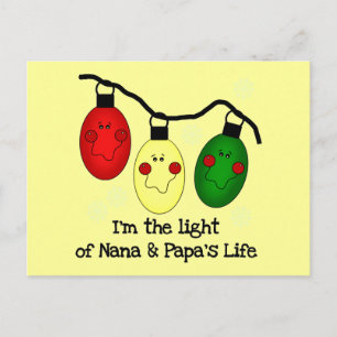 Ljuset på Nana och Pappa Life Tshirts och Gifts Vykort