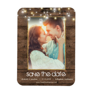 Ljuset Photo Rustic Mason Burk String Spara datum Magnet