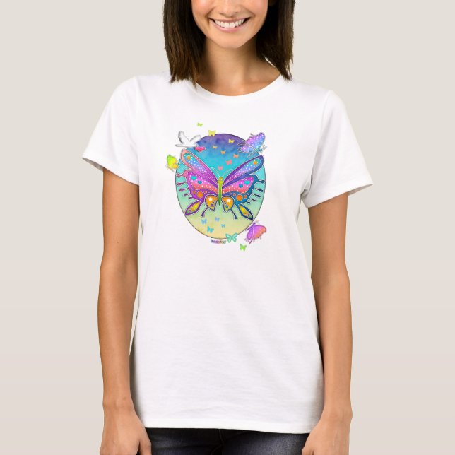 Ljuset T-Shirt - BUTTERFLY POP ART (Framsida)