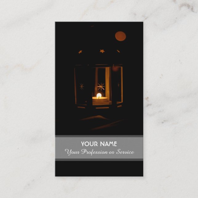 Ljuset tänder affärskortet mörk visitkort (Framsida)