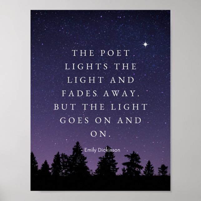 Ljuset tänds - Emily Dickinson Poster (Framsidan)