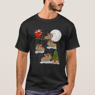 Ljuset Träd Santa Riding Bunny Kristus i Julafton T Shirt