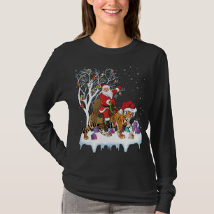 Ljuset Träd Santa Riding Tiger Kristus Julafton T Shirt