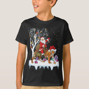 Ljuset Träd Santa Riding Tiger Kristus Julafton T Shirt