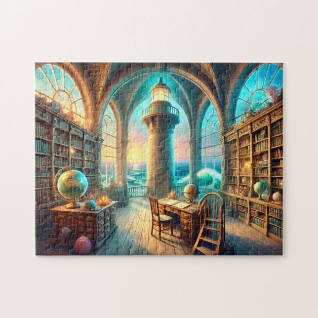 Ljusets Bibliotek Ocean Tornets Läsesal Pussel (Horisontell)
