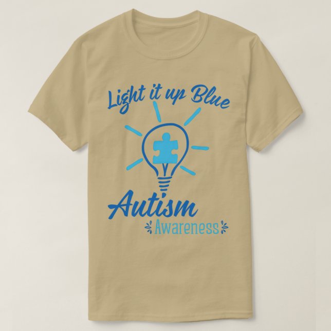 Ljusets blå dag för ökad medvetenhet om autism t shirt (Design framsida)