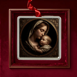 “Ljusets cirkel: Madonna och barn” Prydnad Julgransprydnad Metall
