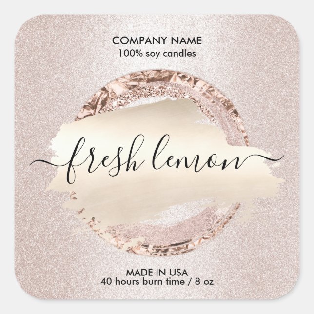 Ljusets etikett modern  rosa glitter (Framsida)