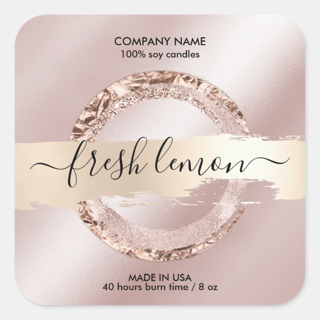 Ljusets etikett modern  rosa glitter (Framsida)