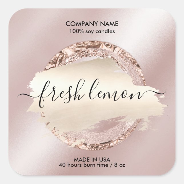 Ljusets etikett modern  rosa glitter (Framsida)