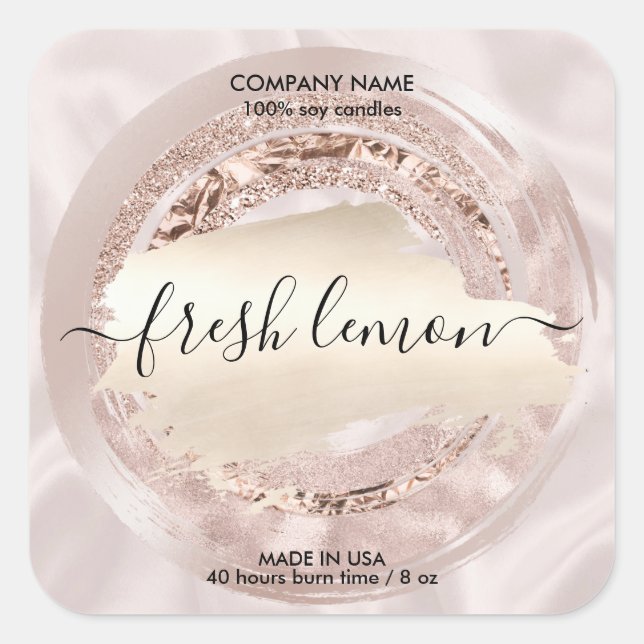 Ljusets etikett modern  rosa silke (Framsida)