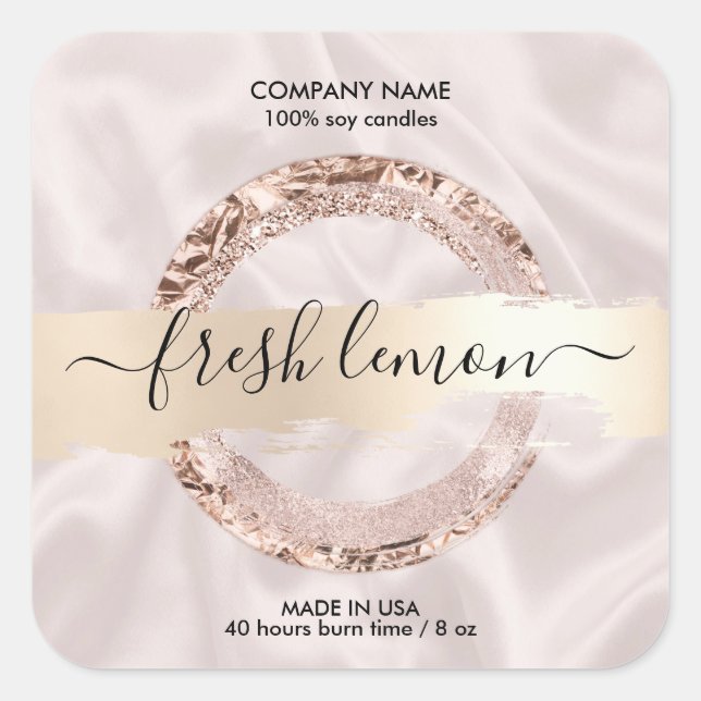 Ljusets etikett modern  rosa silke (Framsida)