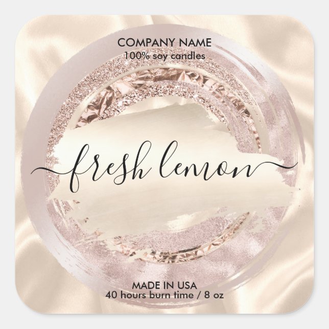 Ljusets etikett modern  rosa silke (Framsida)