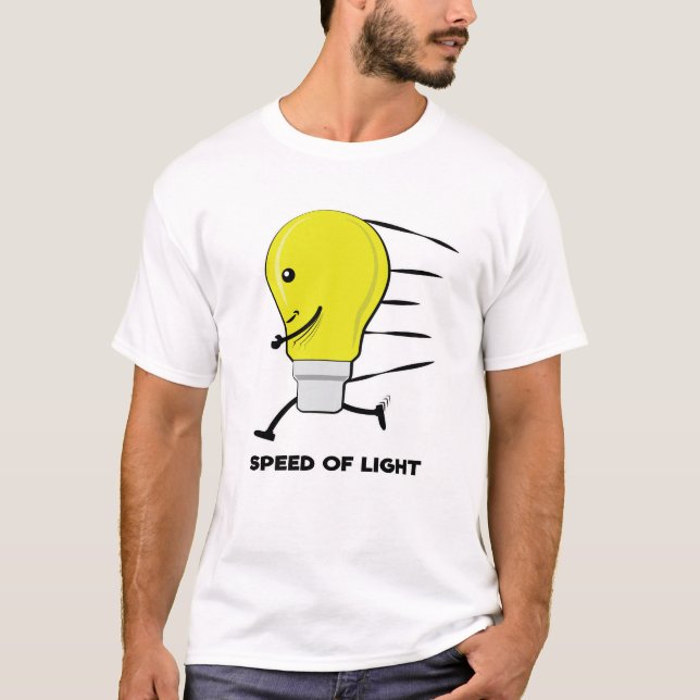 Ljusets hastighet - Rolig Löpande Glödlampa T Shirt (Framsida)