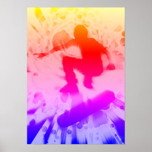ljusexplosion i skateboard poster