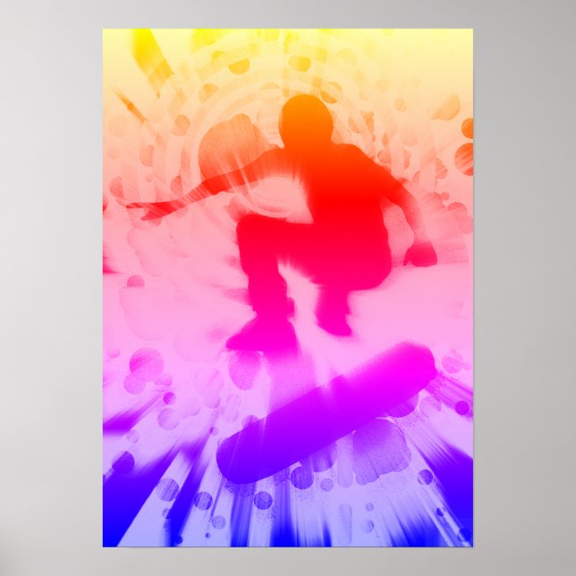 ljusexplosion i skateboard poster (Framsidan)