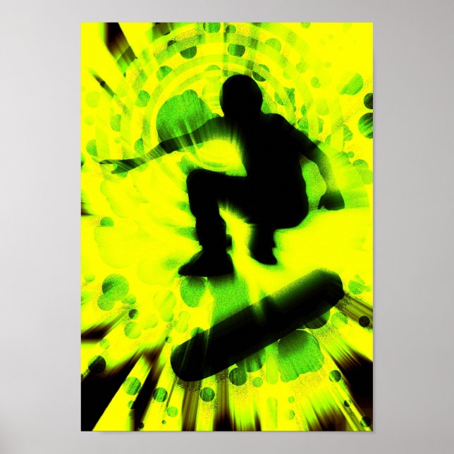 ljusexplosion i skateboard poster (Framsidan)