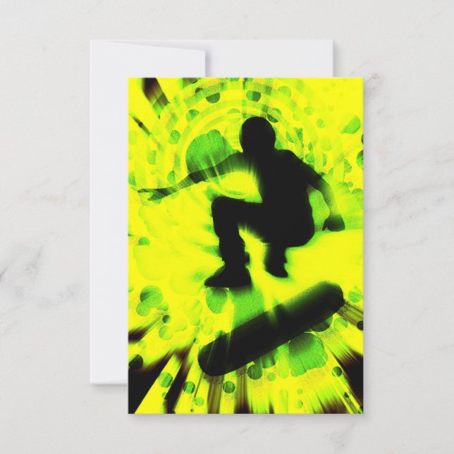 ljusexplosion på skateboard inbjudningar (Framsida)