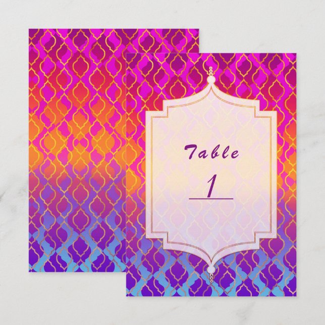 Ljusfärg Arabisk Marockansk Glam Bordskort (Fram/baksida)