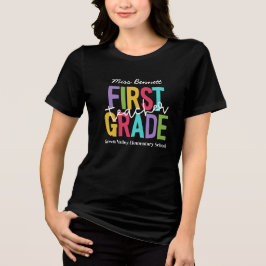 Ljusfärg Förstklasslärare Lägg till namn T Shirt