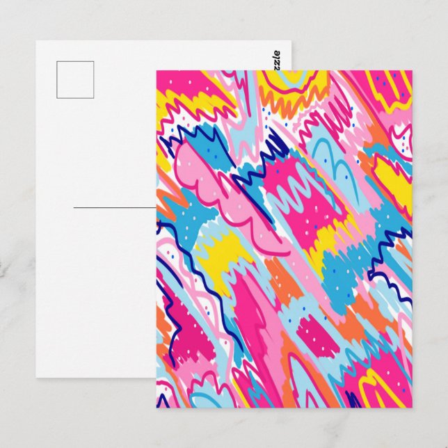 Ljusfärgad Abstrakt Art Vykort (Fram/baksida)