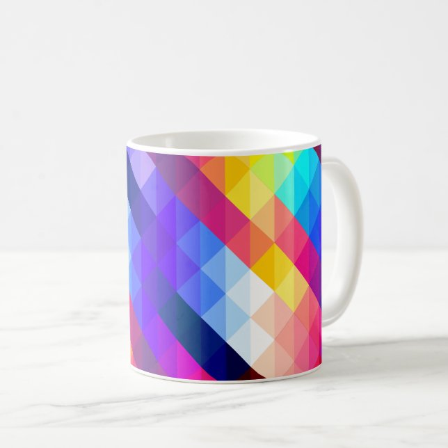 Ljusfärgad Abstrakt Geometrisk Mönster Kaffemugg (Framsida höger)