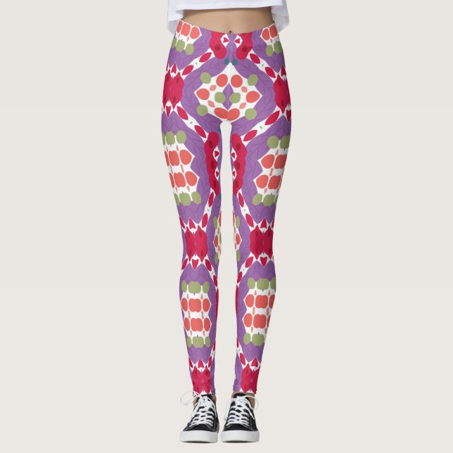 Ljusfärgad Abstrakt Leggings (Framsida)