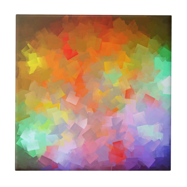 Ljusfärgad Abstrakt Modern kubism Kakelplatta (Framsidan)