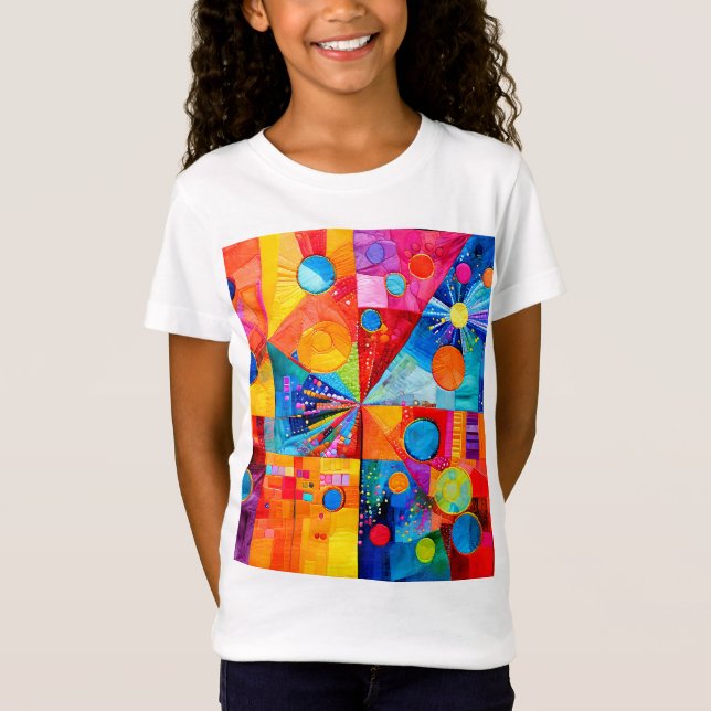 Ljusfärgad abstrakt t shirt (Framsida)