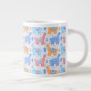 Ljusfärgad Alpaca Mönster Jumbo Mugg