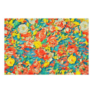 Ljusfärgad Blommigt Blossoming Garden Fine Art Fototryck