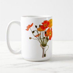 Ljusfärgad bukett av poppies kaffemugg