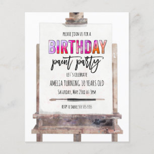 Ljusfärgad Easel Paint Party Barns födelsedag in