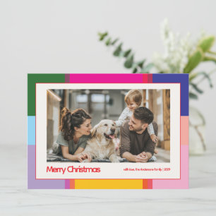 Ljusfärgad familjefoto jul julkort