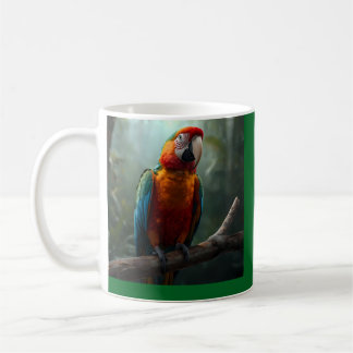 Ljusfärgad färgrik ara papegoja kaffe kaffemugg