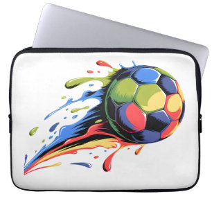 Ljusfärgad fotboll med färgsprut Laptop S Fodral