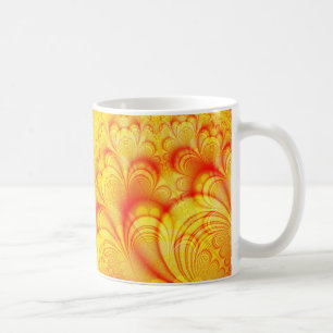 Ljusfärgad fyrkantig teckning kaffemugg